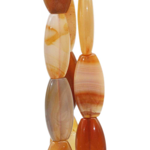 Corniola striata colonna ovale liscia 36x18 mm 1 pz