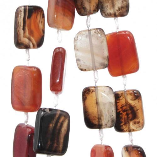 Corniola striata rettangolo 20x15 mm conf. 4 pz