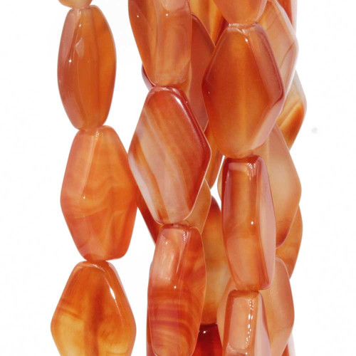 Corniola striata rombo 22x14 mm liscia conf.4 pz