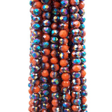 Cristalli rondella bicolore arancio verde A/B 4.2x3.2 mm filo Cristalli rondella bicolore arancio verde A/B 4.2x3.2 mm filo