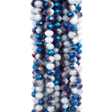 Cristalli rondella bicolore bianco e blu 4.2x3.2 mm filo Cristalli rondella bicolore bianco e blu 4.2x3.2 mm filo
