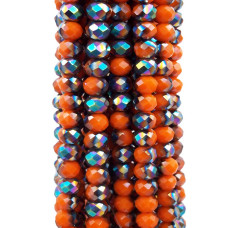 Cristalli rondella bicolore arancio e verde A/B 5.8x4.7 mm filo Cristalli rondella bicolore arancio e verde A/B 5.8x4.7 mm filo