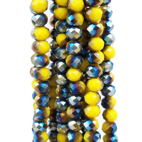Cristalli rondella bicolore giallo e verde A/B 5.9x4.9 mm filo 