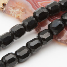 Cristalli barilotto 8x7.5 mm neri conf. 20 pz