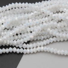 Cristalli bicono 4x3 mm bianchi a/b filo 40 cm