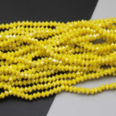 Cristalli bicono 4x3 mm gialli a/b filo 40 cm
