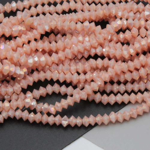 Cristalli bicono 4x3 mm pesca a/b filo 40 cm