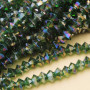 Cristalli bicono 6 mm dark green a/b filo 40 cm