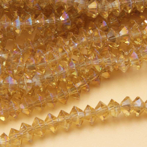 Cristalli bicono 6 mm gold a/b filo 40 cm