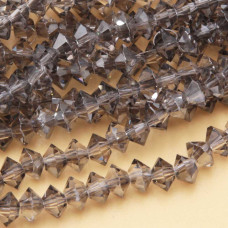 Cristalli bicono 6 mm grigi filo 40 cm