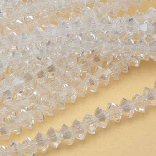 Cristalli bicono 6 mm trasparenti filo 40 cm