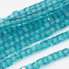 Cristalli cubic 2 mm verde bottiglia filo 40 cm