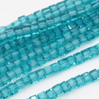 Cristalli cubic 2 mm verde bottiglia filo 40 cm