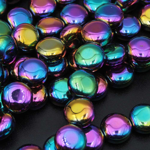 Perline cristallo gettone 12 mm multicolor filo 35 cm