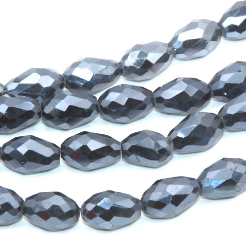 Cristalli gocce ematite 11.5x7.5 mm sfac. filo 45 cm