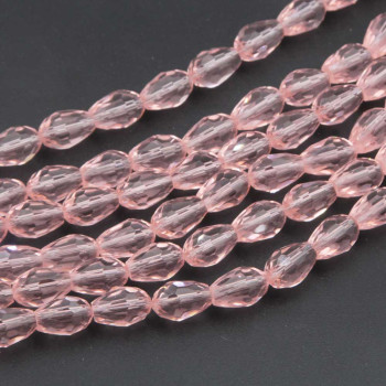 Cristalli gocce rosa 11.5x7.5 mm sfac. filo 45 cm