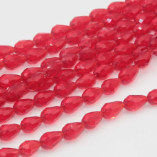 Cristalli gocce rosso trasparente 11.5x7.5 mm sfac. filo 45 cm Cristalli gocce rosso trasparente 11.5x7.5 mm sfac. filo 45 cm