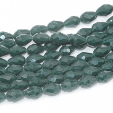 Cristalli gocce verde bottiglia 11.5x7.5 mm sfac. filo 45 cm Cristalli gocce verde bottiglia 11.5x7.5 mm sfac. filo 45 cm