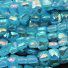 Cristalli quadrati grado A++ 4 mm base azzurra A/B filo 40 cm