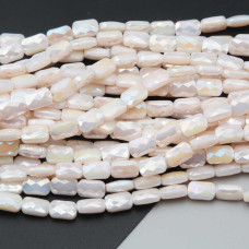 Cristalli rettangolari 9x6 mm crema a/b grado A++ filo 30 cm 34 pz circa