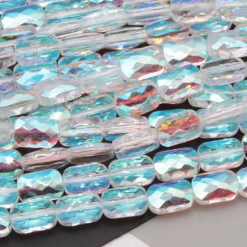 Cristalli rettangolari 9x6 mm trasparenti a/b grado A++ filo 40 cm