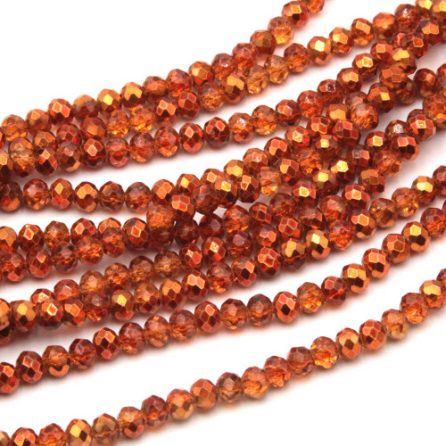 Cristalli rondella 4 mmcolore ramato a/b filo 40 cm