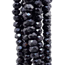 Cristalli rondella 6 mm neri filo 40 cm Cristalli rondella 6 mm neri filo 40 cm