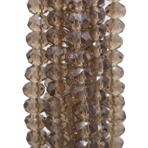 Cristalli rondella 6x5 mm grigio trasparente filo 40 cm