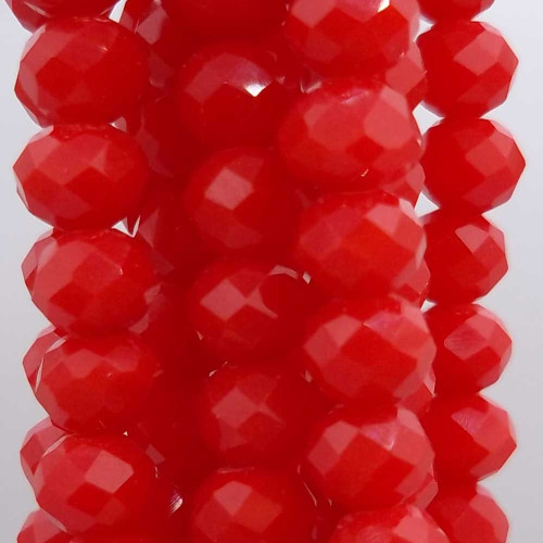 Cristalli rondella coca cola red 5.7x4.7 mm filo 45 cm