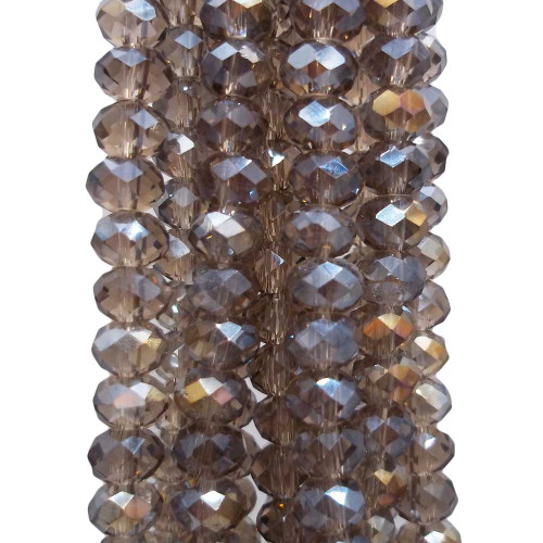 Cristalli rondella grey A/B sfacc. 6x5 mm filo 40 cm