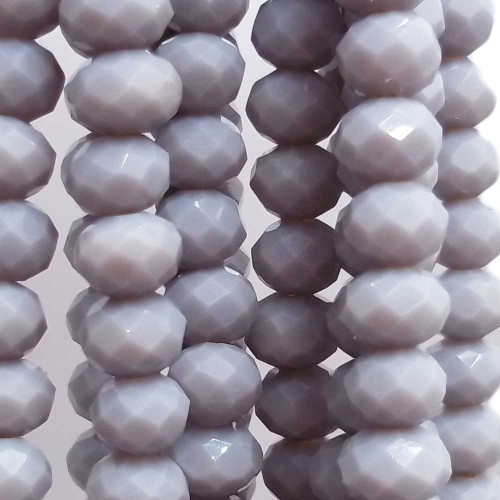 Cristalli rondella grigio pastello 5.7x4.7 mm filo 45 cm