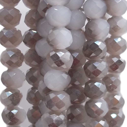 Cristalli rondella light grey a/b red 5.7x4.7 mm filo 45 cm