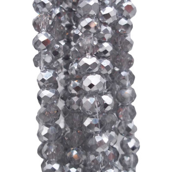 Cristalli rondella silver grey sfacc. 6x5 mm filo 40 cm