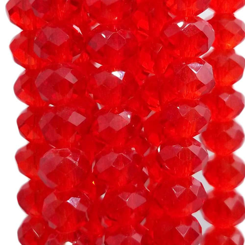 Cristalli rondella venetial red 5.7x4.7 mm filo 45 cm