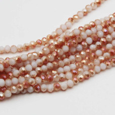 Cristalli rondella 4 mm bianco/arancio a/b filo 40 cm Cristalli rondella 4 mm bianco/arancio a/b filo 40 cm