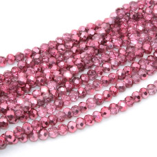 Cristalli rondella 4 mm metallic pink filo 40 cm Cristalli rondella 4 mm metallic pink filo 40 cm