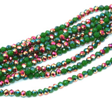 Cristalli rondella 4 mm multicolored green and purple filo 40 cm Cristalli rondella 4 mm multicolored green and purple filo 40 cm