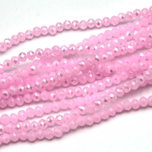 Cristalli rondella 4 mm rosa a/b filo 40 cm