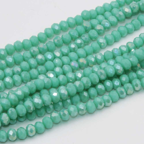 Cristalli rondella 4 mm verde acqua filo 40 cm