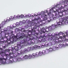 Cristalli rondella 4 mm viola a/b filo 40 cm Cristalli rondella 4 mm viola a/b filo 40 cm