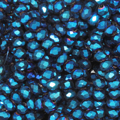 Cristalli rondella 4x3 mm dark blue filo 40 cm