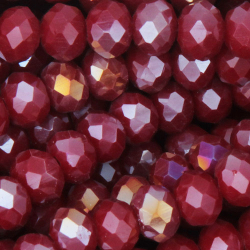 Cristalli rondella 6 mm bordò A/B filo 40 cm