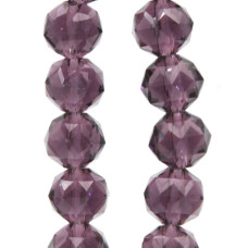 Cristalli tondi diamound cut 8 mm ametista filo 50 cm Cristalli tondi diamound cut 8 mm ametista filo 50 cm
