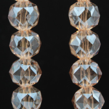 Cristalli tondi diamound cut 8 mm champagne filo 50 cm