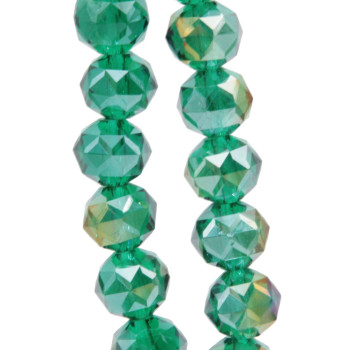 Cristalli tondi diamound cut 8 mm dark green A/B filo 50 cm