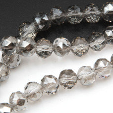 Cristalli tondi diamound cut 8 mm grey filo 50 cm Cristalli tondi diamound cut 8 mm grey filo 50 cm