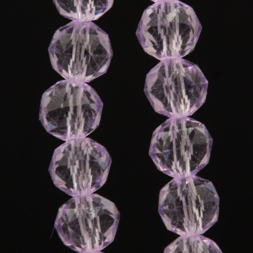 Cristalli tondi diamound cut 8 mm light violet filo 50 cm
