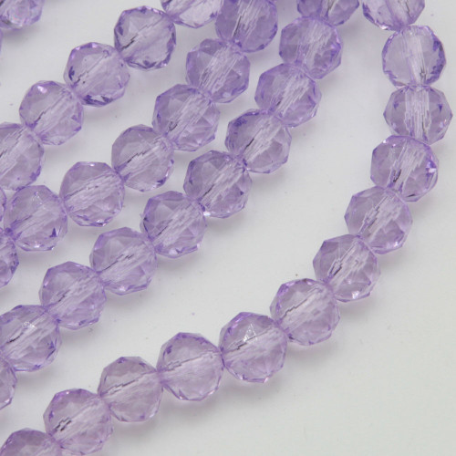 Cristalli tondi diamound cut 8 mm light violet filo 50 cm