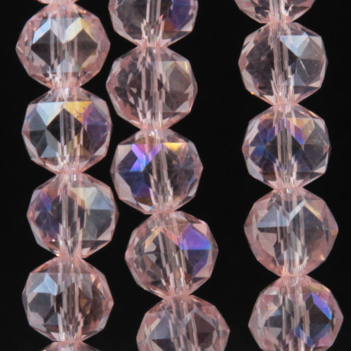 Cristalli tondi diamound cut 8 mm pink A/B filo 50 cm