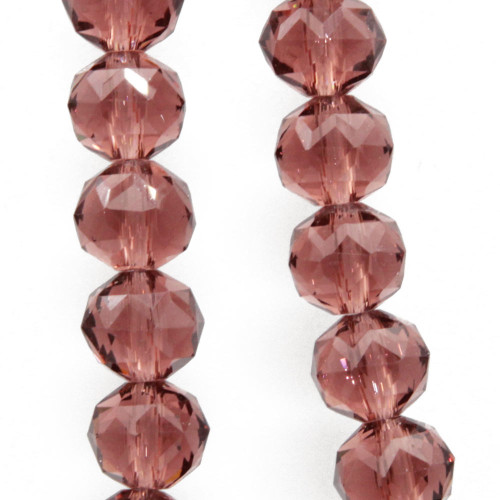 Cristalli tondi diamound cut 8 mm purple filo 50 cm
